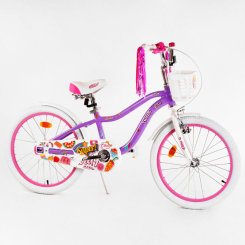 Велосипеды - Детский велосипед алюминиевая рама корзинка CORSO 20" Sweety Violet (117264)