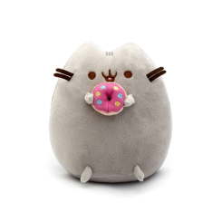 Персонажи мультфильмов - Мягкая игрушка VOLRO кот с пончиком Пушин кэт Серый (vol-71)