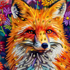 Мозаика - Алмазная мозаика Brushme Лис в цветах (BH036)