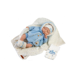 Пупсы - Пупс Munecas De Cuna в голубой одежде 45 см (8436587143236)