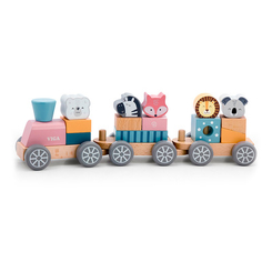 Залізниці та потяги - Ігровий набір Viga Toys PolarB Потяг з тваринами (44015)