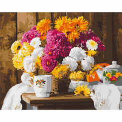 Товари для малювання - Картина за номерами Brushme Осіннє чаювання (BS52749)