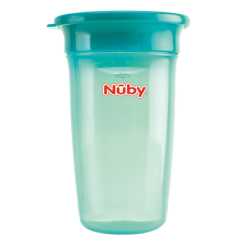 Товары по уходу - Чашка-непроливайка Nuby 360 с крышкой зеленая (NV0414003grn)