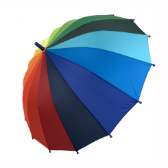 Зонты и дождевики - Детский полуавтоматический зонт-трость Flagman "Радуга" подойдет для школьников Темно-синяя ручка (50С-4)