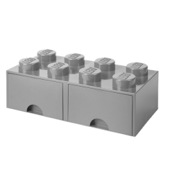 Бокси для іграшок - ​Висувний ящик для зберігання LEGO Lifestyle Цеглинка 8 сірий (40061740)