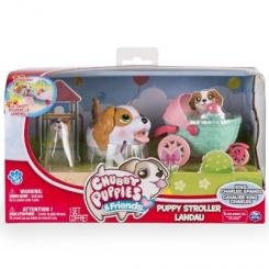 Фігурки тварин - Ігровий набір Chubby Puppies з дитячою коляскою (SM56713-1)