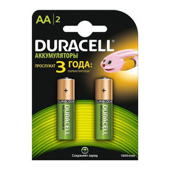 Аккумуляторы и батарейки - Аккумуляторные батарейки Duracell Ni-MH AA HR6 1300mAh 2шт (5000394039186)
