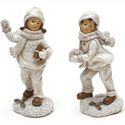 Аксессуары для праздников - Статуэтка Детки на снегу 14.5 см Bona DP42597