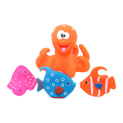 Іграшки для ванни - Набір Baby Team Підводний світ Восьминіг помаранчевий (9005/9005-2)