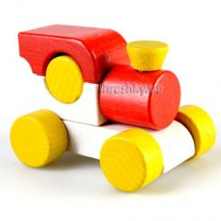 Машинки для малышей - Игрушка из дерева Паровозик Малыш РУДІ (Ду-02ч)