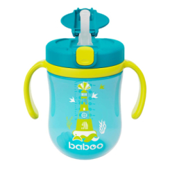 Детская посуда и аксессуары - Поильник Baboo Marine с соломинкой зеленая (8-133)
