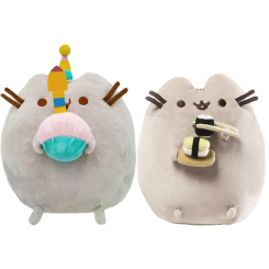 Подушки - Набор мягких игрушек S&T Pusheen cat с кексом и с суши 21х25 см Серый (vol-9991)