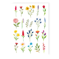 Косметика - Набор тату для тела Tattooshka Акварельные цветы мини (LB-201)