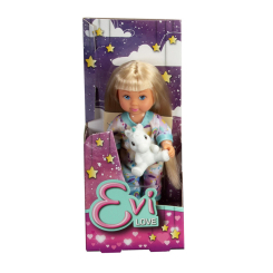 Куклы - Кукла Steffi & Evi Love Эви в пижаме с единорогом Голубая пижама (5733685/1)