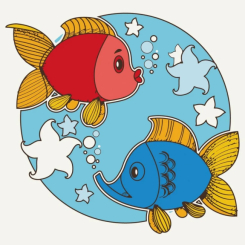 Товары для рисования - Картина по номерам Art Craft Цветные рыбки 30 х 30 см (15036-AC)