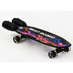Пенниборд - Пенни борд с музыкой и дымом ручка светящиеся PU колеса Best Board 80 кг Black (102872)