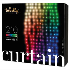 Мебель для геймеров - Гирлянда Smart LED Twinkly Curtain RGBW 210 IP44 1.45х2.1м кабель прозрачный (TWW210SPP-TEU)