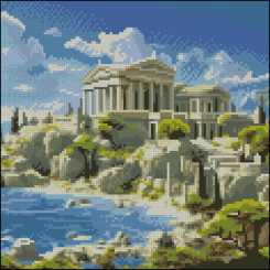Мозаика - Алмазная картина Strateg Древний город 30 х 30 см (FZ3030-16)