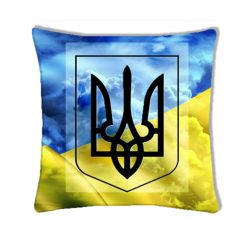 Подушки - Подушка з принтом Подушковик “Прапор України 2” 32х32 см Жовто-синій (hub_hq91f9)