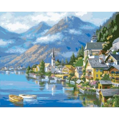Товары для рисования - Картина по номерам Идейка Австрийский пейзаж (KHO2143)