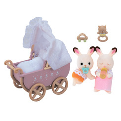 Игровой набор Крольчата двойняшки в детской коляске Sylvanian Families