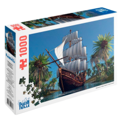 Пазлы - Пазл Puzzleville Парусник на рассвете 1000 элементов (PZL1000_7)