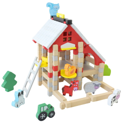 Конструкторы с уникальными деталями - Деревянный конструктор Країна Іграшок Ферма 123 деталей (C9436)