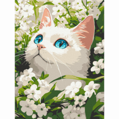 Товары для рисования - Картина по номерам Brushme Весенний кот 30х40 см (KBS0191)