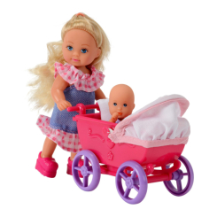 Куклы - Кукла Steffi & Evi love Эви с малышом в розовой коляске (5736241-1)