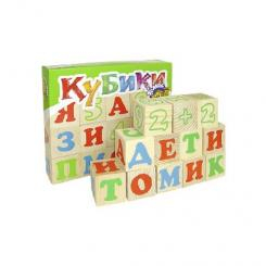 Розвивальні іграшки - Іграшка з дерева Кубики Букви та цифри Томик (2222.2)