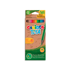 Канцтовари - Олівці кольорові Carioca Ecofamily Tita 12 кольорів (43097)
