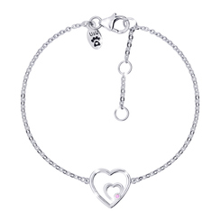 Ювелирные украшения - Браслет UmaUmi Сердце двойное белый (4960878320920)