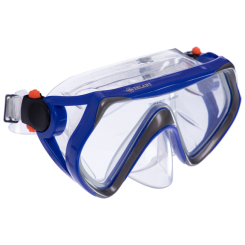Для пляжа и плавания - Маска для плавания Zelart M166-PVC (термостекло, PVC, пластик) Синий-серый (PT0797)