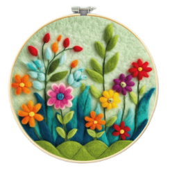 Набори для творчості - Набір для валяння картини з вовни Brushme Квітковий сад (EFL001)