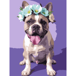 Товары для рисования - Картина по номерам Strateg Пес в веночке 30 х 40 см (SS-1283)