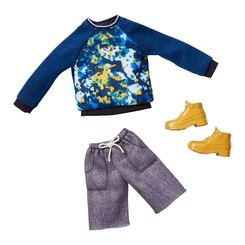 Одежда и аксессуары - Одежда Barbie для Кена Одень и иди синяя кофта и серые шорты (FYW83/GHX53)