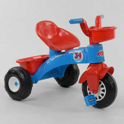 Детский транспорт - Трехколесный велосипед корзинка багажник Pilsan 50 кг Red and blue (78221)