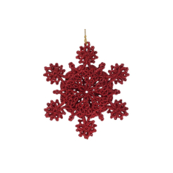 Аксессуары для праздников - Елочное украшение BonaDi Снежинка 11 см Красный (788-481) (MR63068)