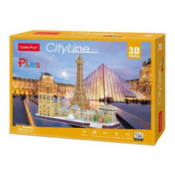 3D-пазли - Конструктор 3D Cubic Fun City line Paris (MC254h)