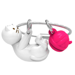 Брелоки - Брелок Metalmorphose White cat with silicone bowtie (8000020806897)