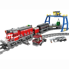 Конструктори з унікальними деталями - Конструктор Zipp toys Потяг DF5 1391 з рельсами червоний (532.01.03)