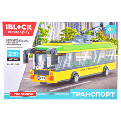 Конструктори з унікальними деталями - Конструктор IBLOCK Транспорт Тролейбус жовтий (PL-921-379)