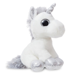 М'які тварини - М'яка іграшка Aurora Сяючі очі Єдиноріг срібний 20 см (150710K)