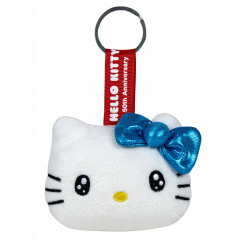 Брелоки - Брелок Hello Kitty Хелло Кітті Ювілейна 50 Блакитний бантик 7 см (760023891/4)