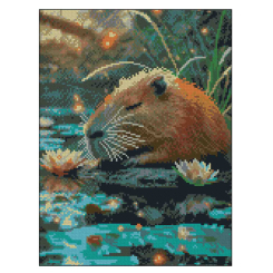 Мозаїка - Алмазна картина Strateg Спляча капібара (4823113898304)