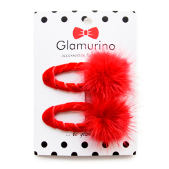 Бижутерия и аксессуары - Заколки Glamurino Pompon красные (4292.4)