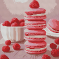 Мозаїка - Алмазна картина Strateg Малинові макарони 30 х 30 см (FZ3030-33)
