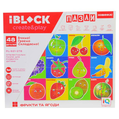 Пазлы - Пазл IBLOCK Фрукты и ягоды с доской для рисования 2 в 1 (PL-921-278)