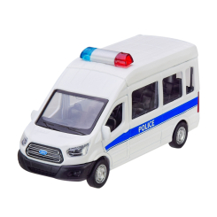 Транспорт и спецтехника - Автомодель Автопром Ford Transit Police car белый с голубой полосой (4373/3)