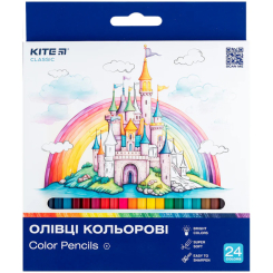 Канцтовары - Набор цветных карандашей Kite Classic 24 шт (K-055)